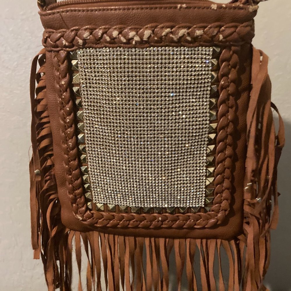 Steve Madden Rhinestone Fringe Crossbody